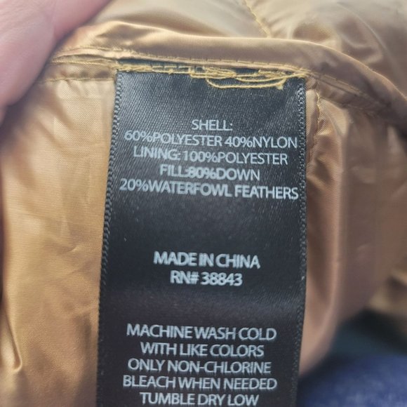 Sam Edelman Womens Gold Puffer Down Jacket Coat Size Large Medium - Picture 8 of 10